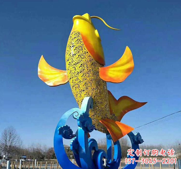 长沙不锈钢艺术鲤鱼雕塑艺术之美与生活之灵