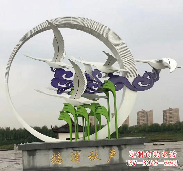 长沙不锈钢艺术——仙鹤雕塑