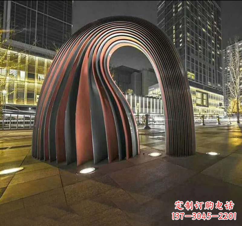长沙不锈钢异形拱门雕塑精致古典风格