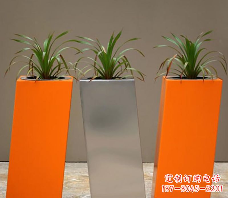 长沙不锈钢花盆雕塑一种全新的视觉体验