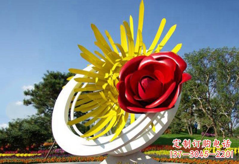 长沙不锈钢玫瑰花雕塑——给城市景观带来美丽