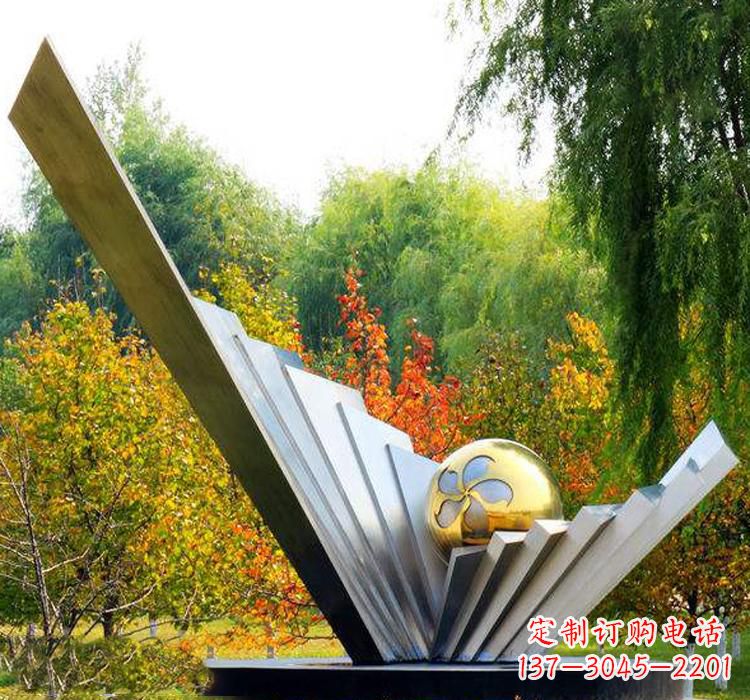 长沙不锈钢扇贝雕塑美丽的自然景观