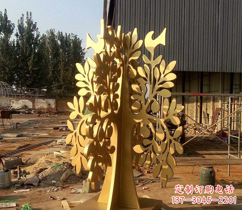 长沙不锈钢树叶雕塑艺术的精美表现