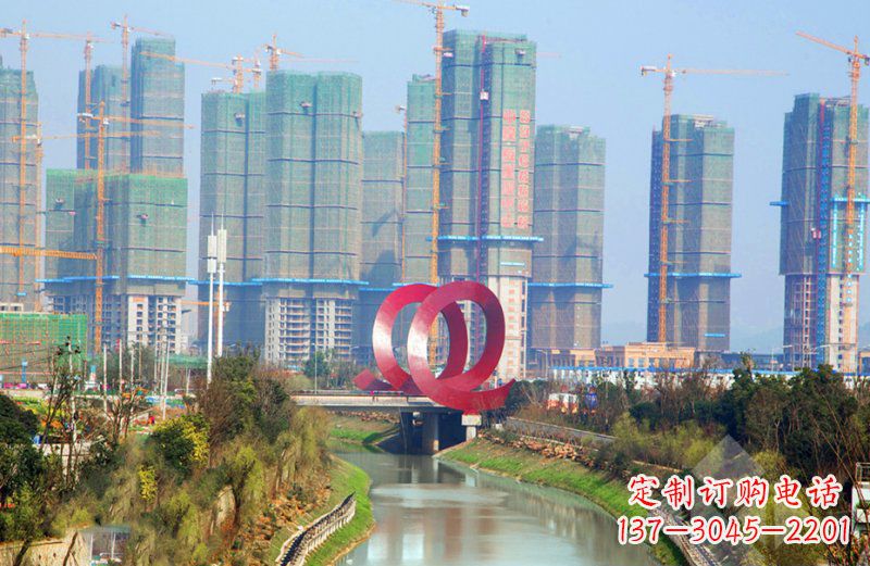 长沙精美不锈钢圆环雕塑