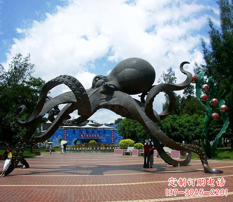 长沙不锈钢章鱼雕塑精美艺术品