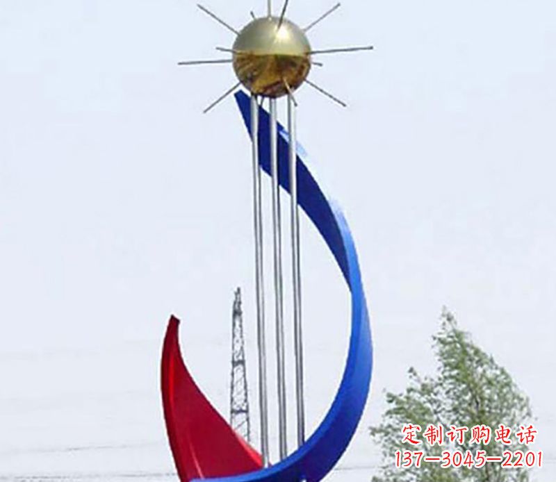长沙流动的美——不锈钢飘带雕塑