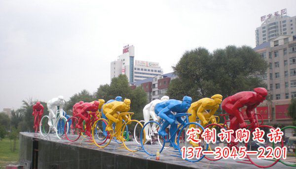 长沙不锈钢自行车雕塑激情与美感的结合