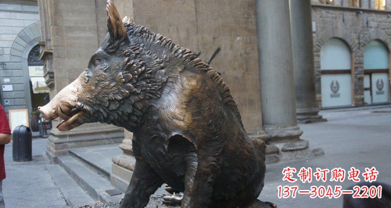 长沙野猪雕塑给步行街带来美丽风景