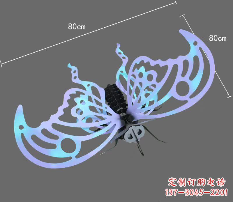 长沙彩绘不锈钢蝴蝶雕塑宛如梦幻般的艺术之作