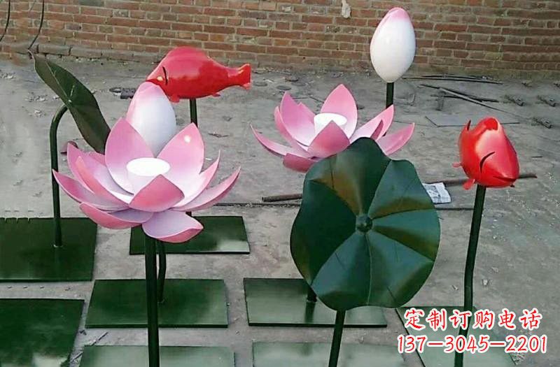 长沙彩色不锈钢鲤鱼雕塑传承古典文化的艺术之作