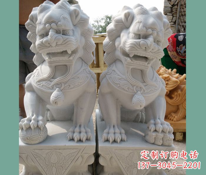 长沙踩球狮子门口看门石雕 (3)