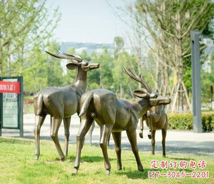 长沙藏羚羊公园动物铜雕