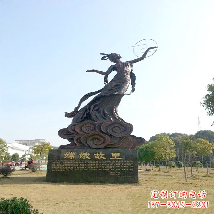 长沙嫦娥奔月雕塑-景区园林神话人物雕像