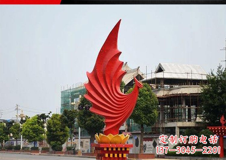 长沙城市的至高象征——不锈钢凤凰雕塑