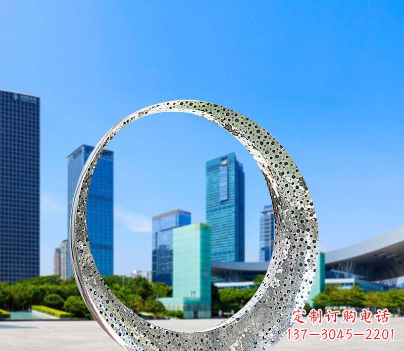 长沙美丽圆环——不锈钢灯饰雕塑