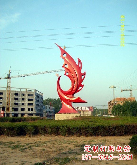 长沙不锈钢凤凰雕塑传承传统文化的艺术精品