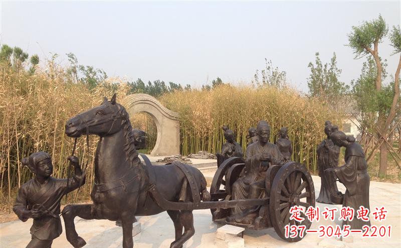 长沙城市公园的马车雕塑