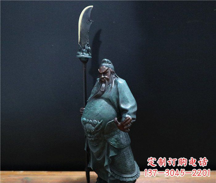 长沙玻璃钢仿铜关公雕塑