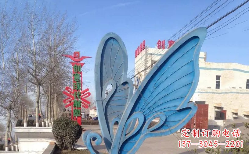 长沙抽象不锈钢蝴蝶雕塑把美丽永久定格