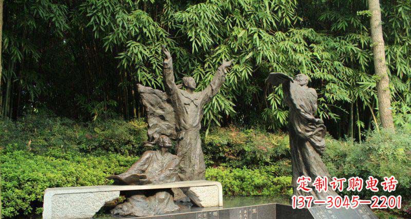 长沙昔日名人的铜雕传承