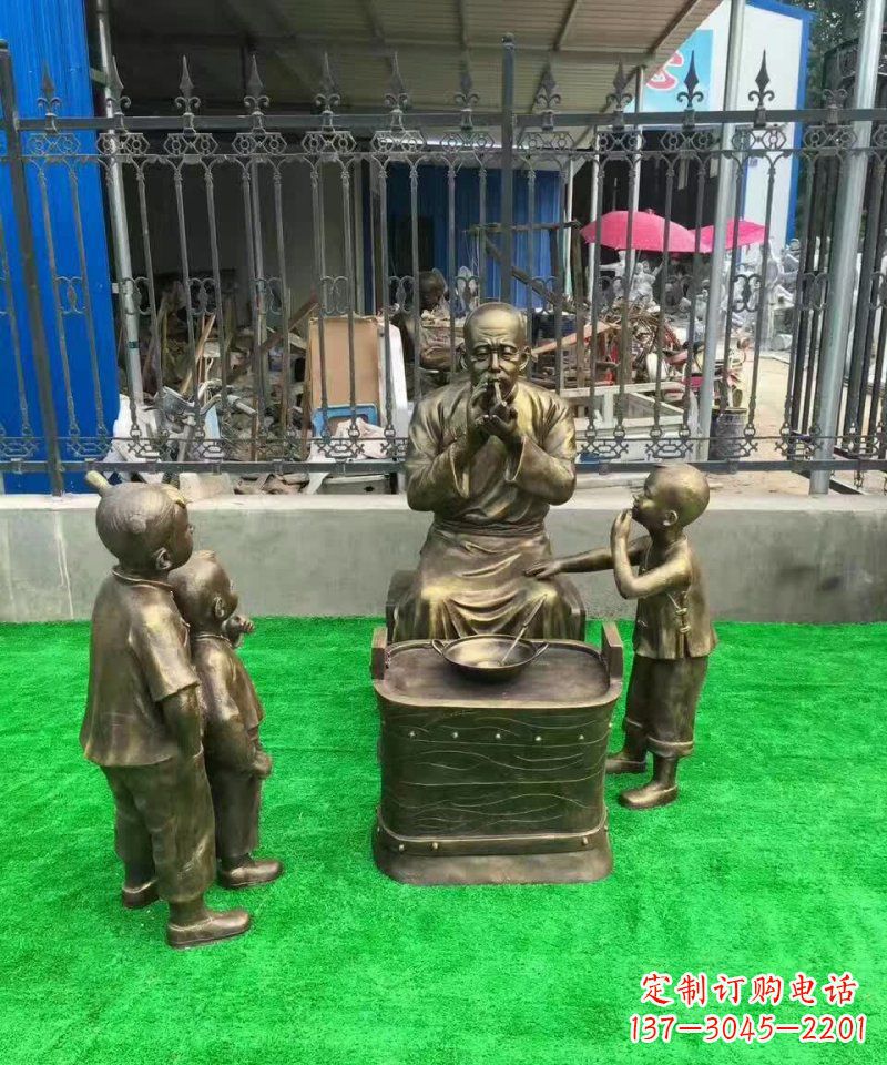 长沙传统糖人铜雕——赞美传统文化的艺术精品