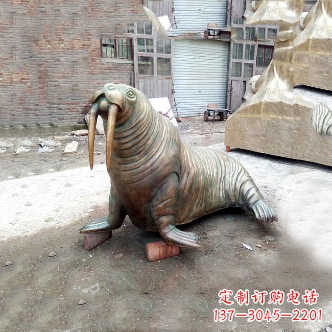 长沙纯铜海豹雕塑