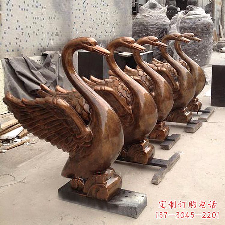 长沙纯铜喷水天鹅雕塑