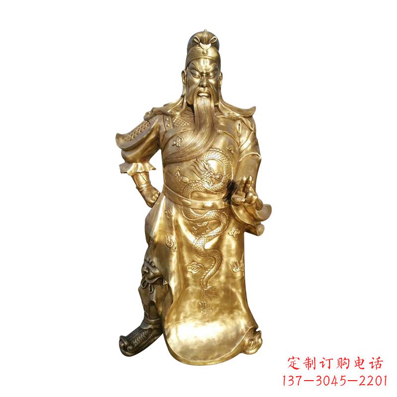 长沙纯铜三国名将武圣关羽雕塑摆件