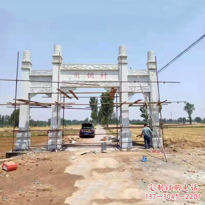 长沙村口石雕无楼牌坊