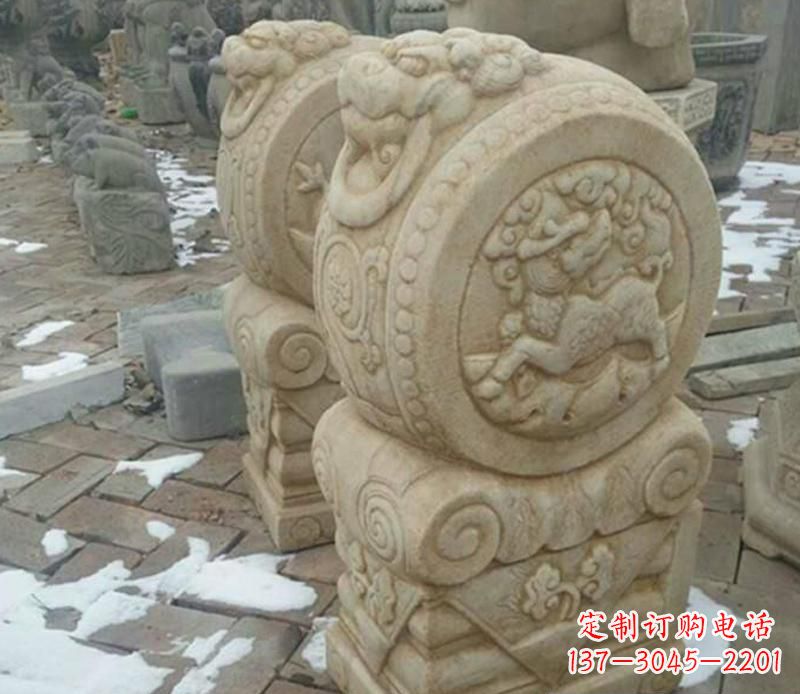 长沙大理石抱鼓公园门墩雕塑——精美雕刻展现灵动之美