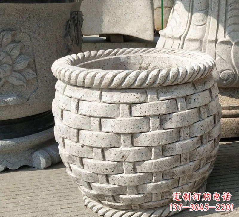 长沙大理石雕塑水缸