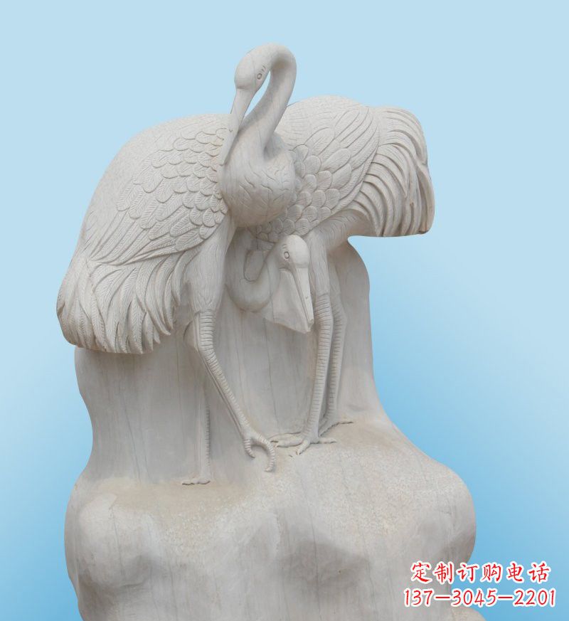 长沙大理石制作的丹顶鹤雕塑