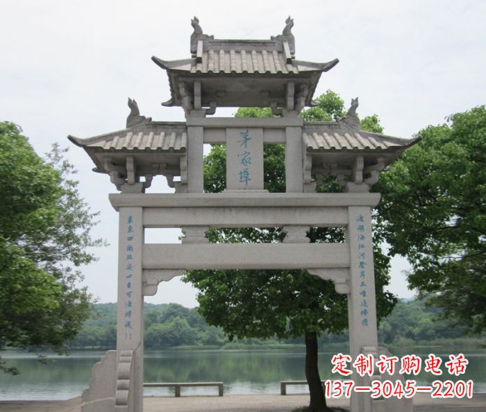 长沙大理石单门牌楼雕塑精美的艺术瑰宝