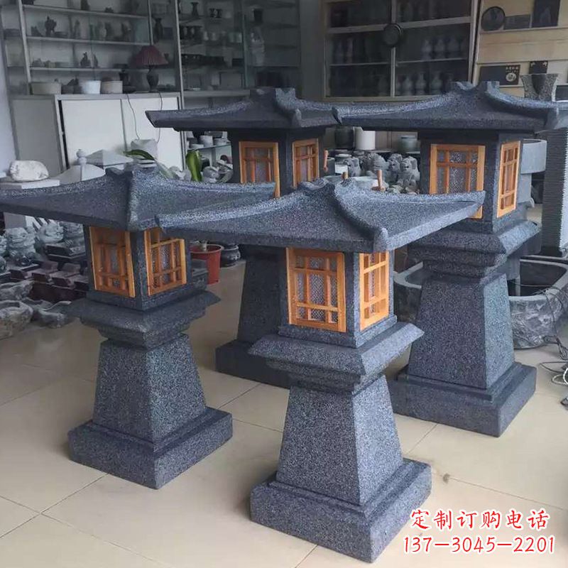 长沙大理石仿汉阙石雕灯笼