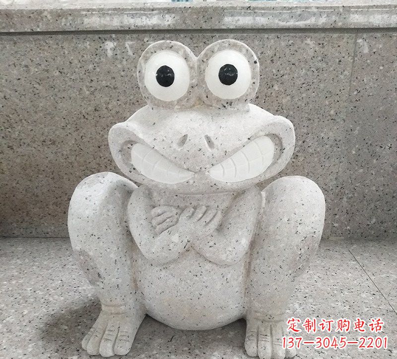 长沙大理石公园精美青蛙雕塑