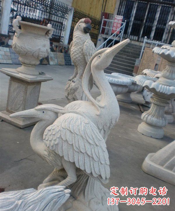 长沙中领雕塑仙鹤石雕