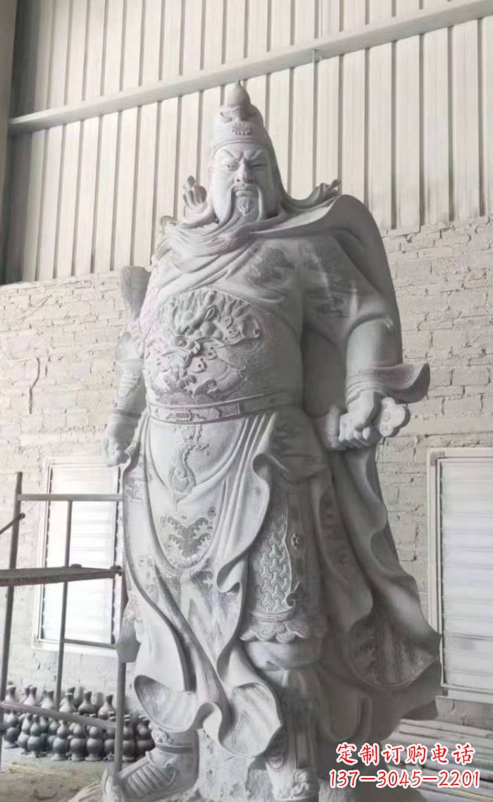 长沙大理石关公雕塑,精美绝伦
