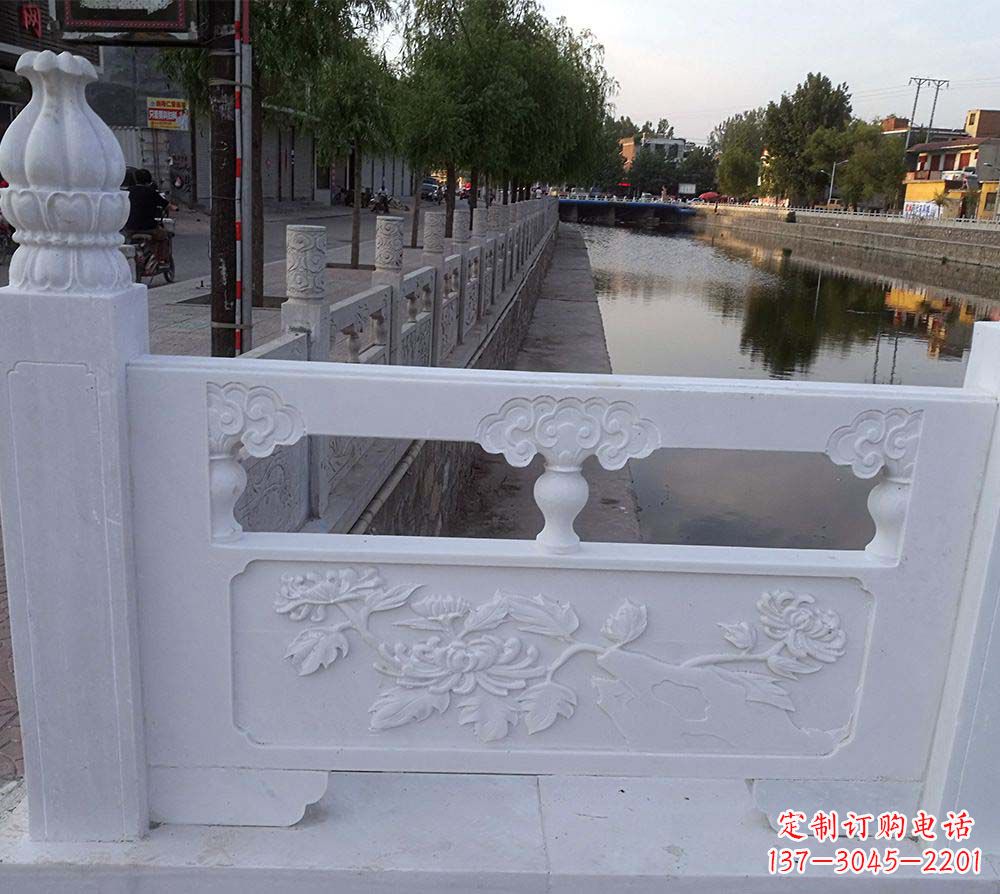 长沙大理石荷花栏板雕塑