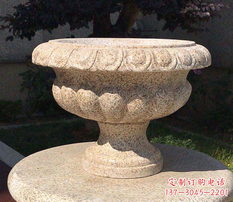 长沙大理石花钵公园花盆石雕