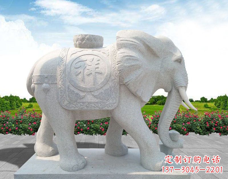长沙精美大理石大象雕塑