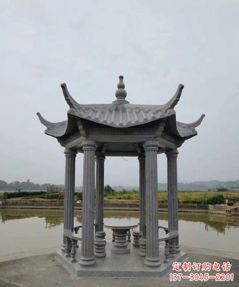 长沙大理石凉亭石雕塑,优雅经典无双