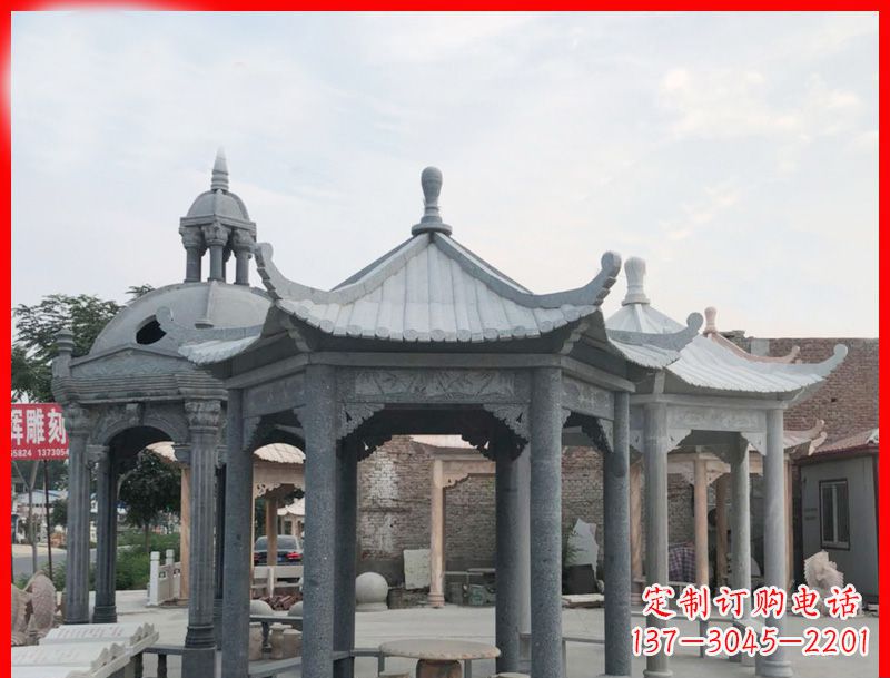 长沙六角凉亭石雕