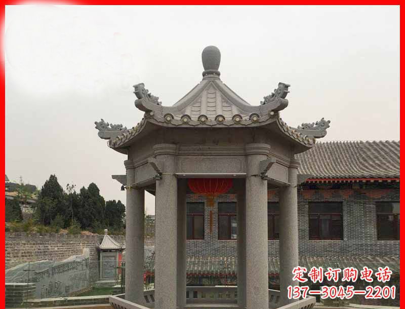 长沙大理石六角凉亭石雕