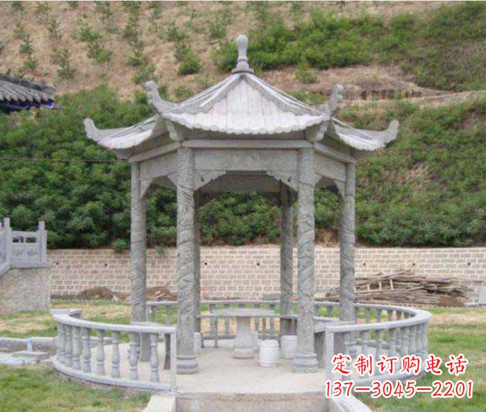 长沙大理石六角石雕凉亭