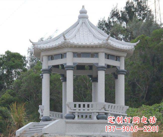 长沙大理石六角石雕凉亭营造舒适环境的完美体现
