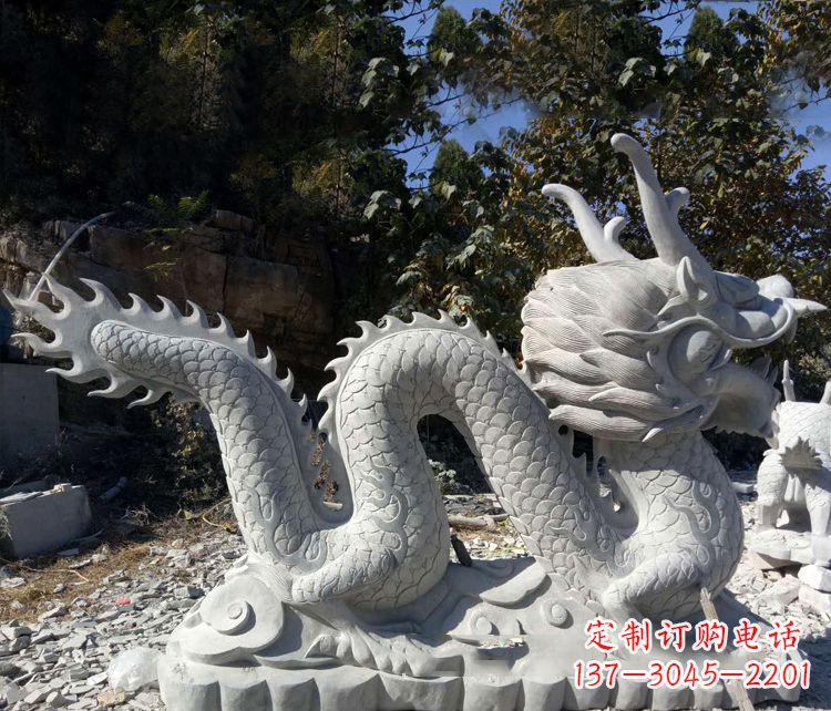 长沙精美大理石龙雕塑