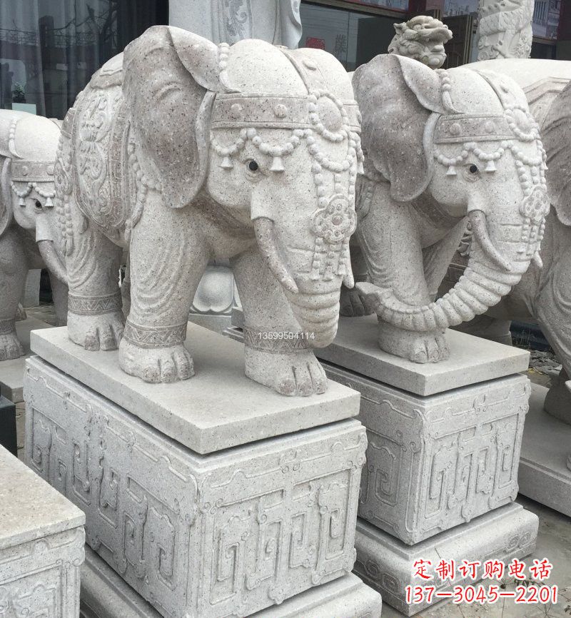 长沙精美绝伦的大理石门口大象雕塑