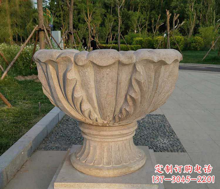长沙大理石欧式花钵雕塑