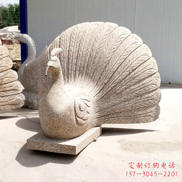 长沙大理石喷水孔雀雕塑