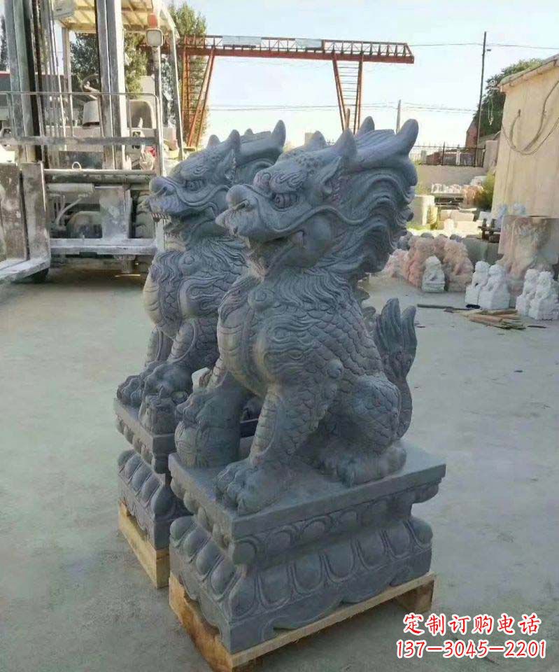 长沙精美大理石麒麟雕塑